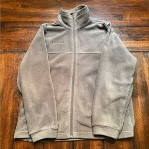 Kids Columbia Gray Fleece Full Zip Jacket Size 14/16